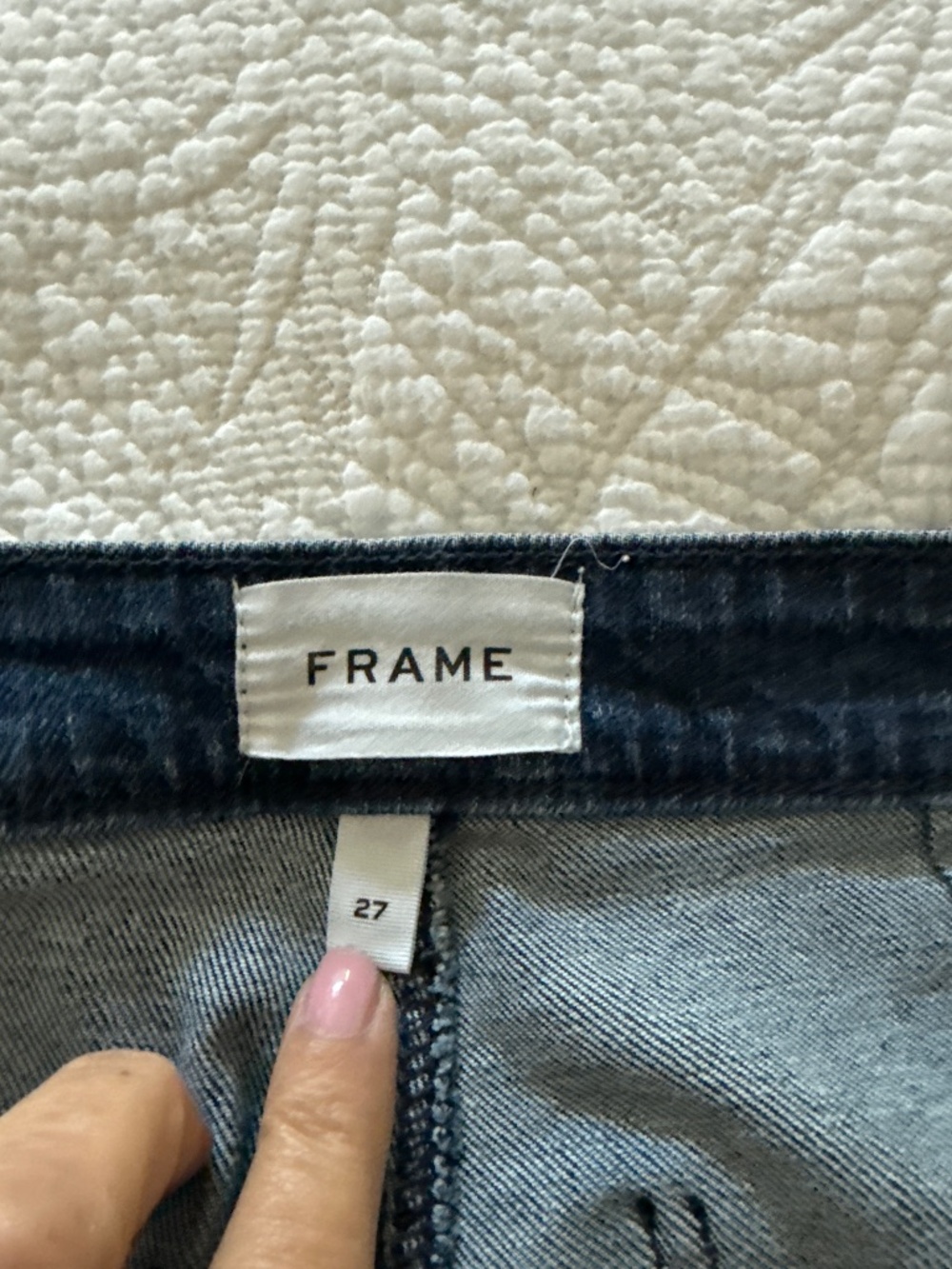 Frame Le Bardot Crop Flare Jeans With Front Patch Pockets in Medium Dark Wash 27